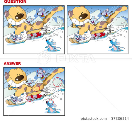 Mistake quiz, cat and mouse skiing Mistake quiz, cat and mouse skiing 57886314