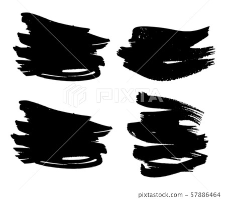 Set of hand drawn brushes and design elements. Vector black paint, ink brush stroke, brush, line or 57886464