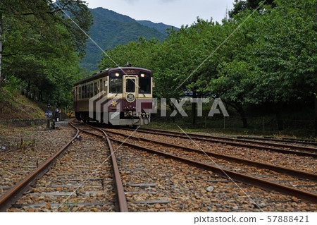 鐵路旅行Watarase Valley高速公路稻田季節 鐵路旅行Watarase Valley高速公路稻田季節 57888421