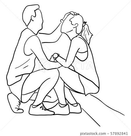man touching his lover with love and care vector man touching his lover with love and care vector 57892841
