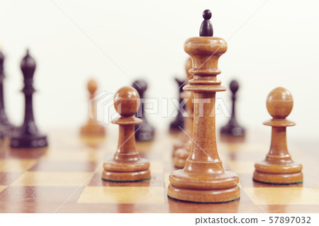 White king and two pawns 57897032