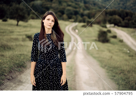 girl on a country road girl on a country road 57904795