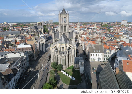 Ghent's Old Town as seen from the World Heritage Bell Tower Ghent's Old Town as seen from the World Heritage Bell Tower 57907078
