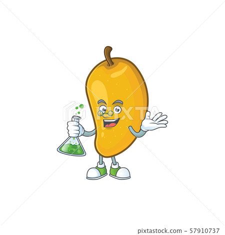 Professor cartoon of mango character on a white background. 57910737