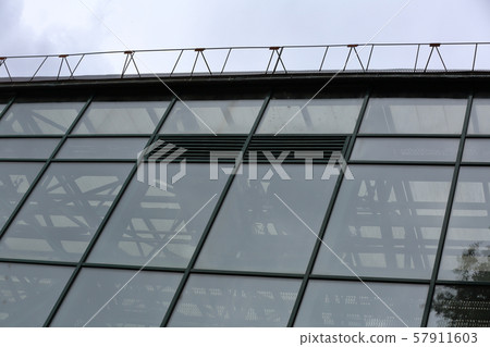 Glass facade of the greenhouse for tropical plants 57911603