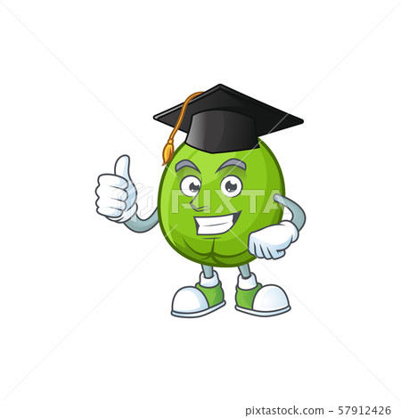 Graduation fresh casimiroa mascot on white background. Graduation fresh casimiroa mascot on white background. 57912426
