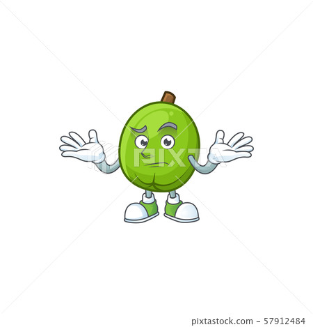 Grinning fresh casimiroa mascot on white background. 57912484