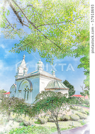 Hokkaido Summer Landscape Hakodate Orthodox Church 57918693