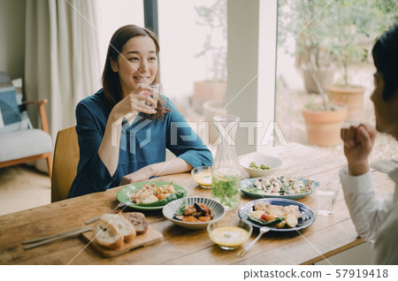 Man and woman Couple Married couple Lifestyle meal Man and woman Couple Married couple Lifestyle meal 57919418