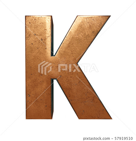 Copper metal letter 3D rendering Copper metal letter 3D rendering 57919510