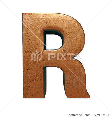 Copper metal letter 3D rendering Copper metal letter 3D rendering 57919524