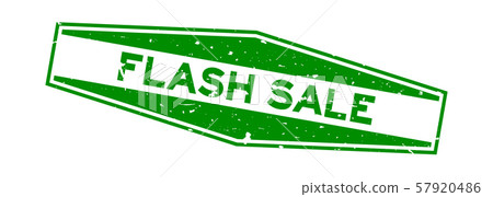 Grunge green flash sale word hexagon rubber seal stamp on white background Grunge green flash sale word hexagon rubber seal stamp on white background 57920486