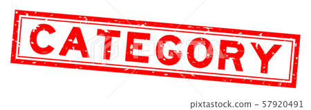 Grunge red category word square rubber seal stamp Grunge red category word square rubber seal stamp 57920491