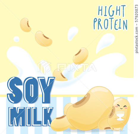 soy milk with splash on yellow background soy milk with splash on yellow background 57920873