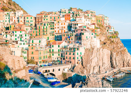 Amazing view of the beautiful village of Manarola in the Cinque Terre Reserve. Amazing view of the beautiful village of Manarola in the Cinque Terre Reserve. 57922246