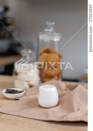 Bar counter in a coffee shop with New Year's Bar counter in a coffee shop with New Year's 57922697