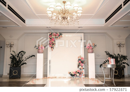 Wedding Hall. Wedding arch for the bride and groom Wedding Hall. Wedding arch for the bride and groom 57922871