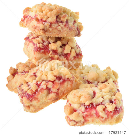 Shortbread cookies with berry jam isolated 57925347