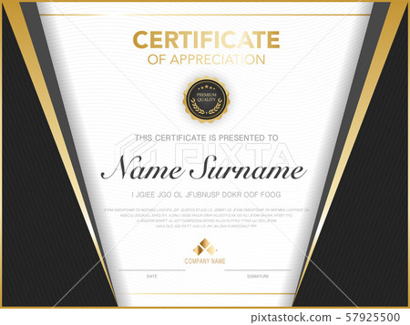 diploma certificate template black and gold color with luxury and modern style vector image, suitable for appreciation. Vector illustration. diploma certificate template black and gold color with luxury and modern style vector image, suitable for appreciation. Vector illustration. 57925500