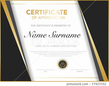 diploma certificate template black and gold color with luxury and modern style vector image, suitable for appreciation. Vector illustration. diploma certificate template black and gold color with luxury and modern style vector image, suitable for appreciation. Vector illustration. 57925502