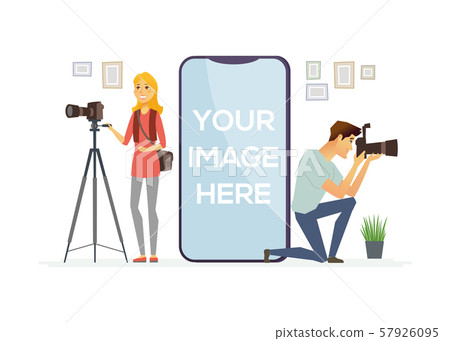 Photographers at work - cartoon people characters illustration 57926095