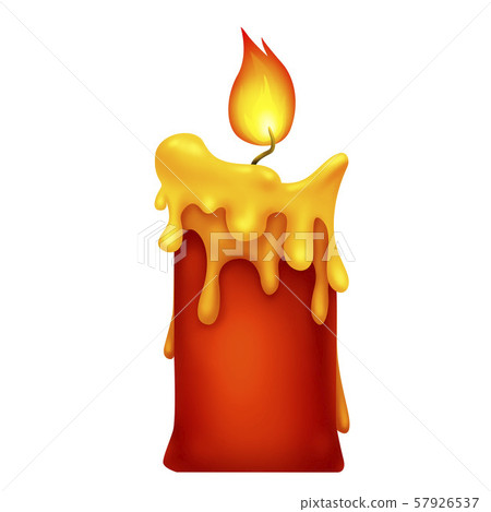 Red candle. Magic fire. Dripping wax. Illustration Red candle. Magic fire. Dripping wax. Illustration 57926537
