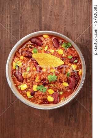 Chili con carne, shot from the top Chili con carne, shot from the top 57926693