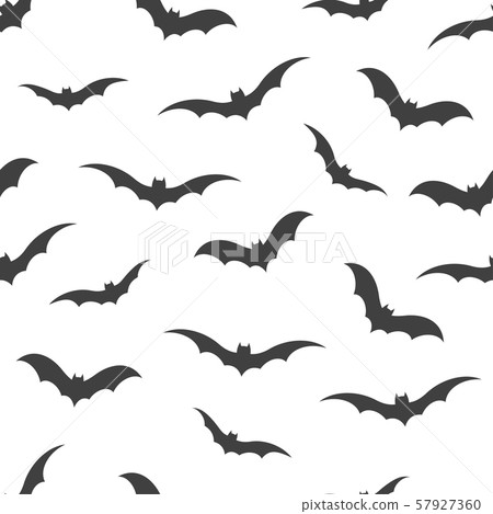 Seamless pattern with bats on white background,... - Stock Illustration ...