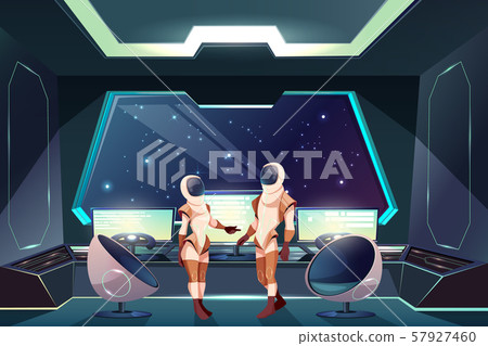 Astronauts in spacesuits on spaceship Astronauts in spacesuits on spaceship 57927460