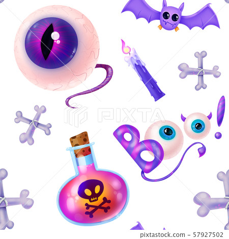 Seamless pattern for Halloween. Poison pink love 57927502