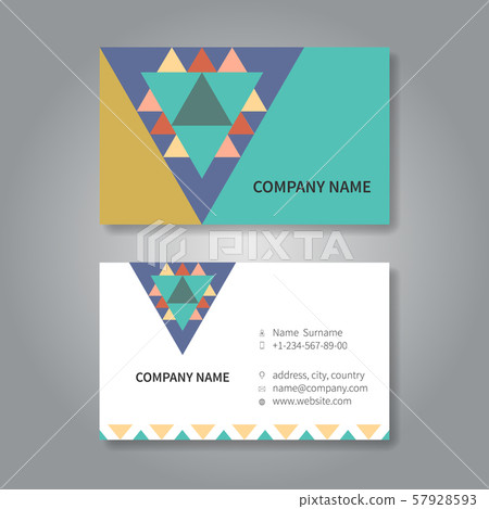 Modern geometric business card design template. Modern geometric business card design template. 57928593