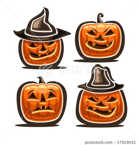 Vector set of Halloween Pumpkins Vector set of Halloween Pumpkins 57929032