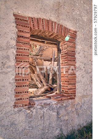 view of some old ruins of a house 57929797