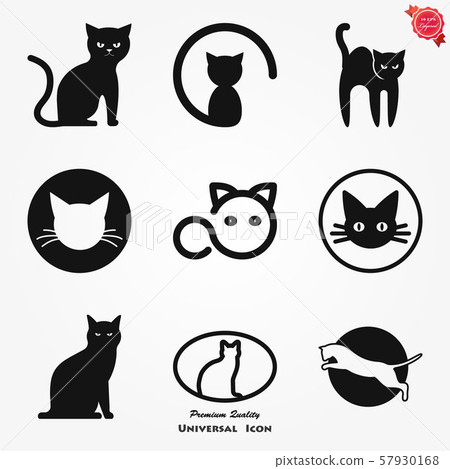 Cute cat icon Stock Vector by ©coffeee_in 95726228