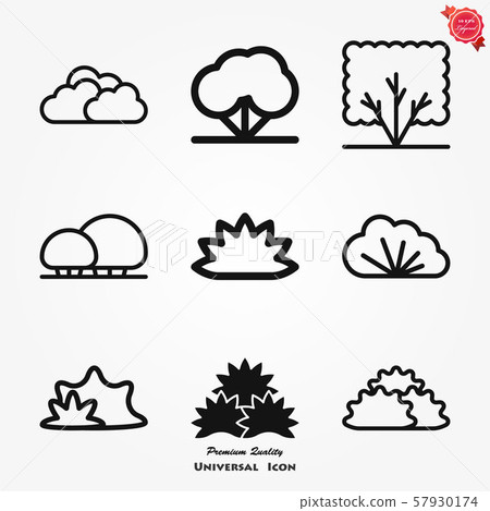Bushes icon, vector silhouette isolated on 57930174