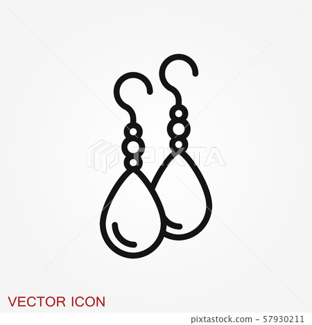 Earrings icon. Vector illustration of pearl - Stock Illustration ...