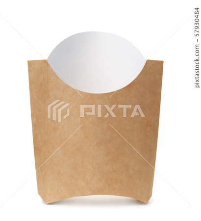 Empty paper french fry packaging Empty paper french fry packaging 57930484