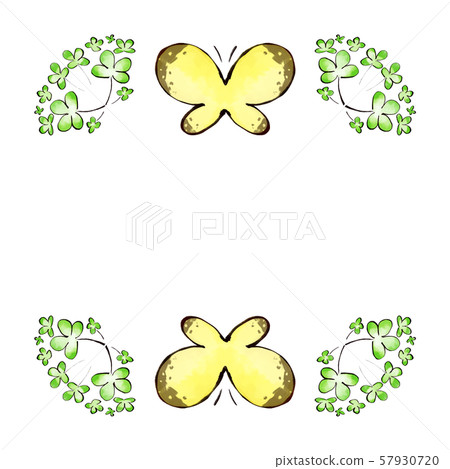 Monkicho /波峰黃色蝴蝶和四葉草框架 Monkicho /波峰黃色蝴蝶和四葉草框架 57930720