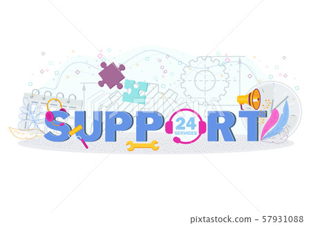 Technical customer support online. Flat... - Stock Illustration ...