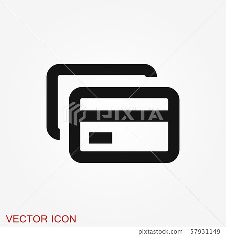 Credit Card icon vector, in trendy flat style 57931149