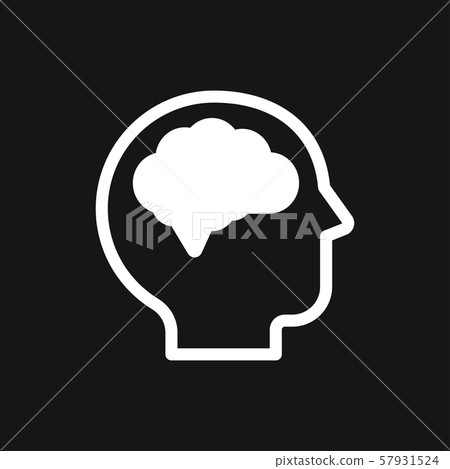 Brain vector icon. Simple illustration isolated on - Stock Illustration ...