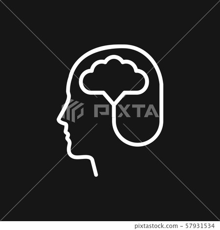 Brain vector icon. Simple illustration isolated on - Stock Illustration ...