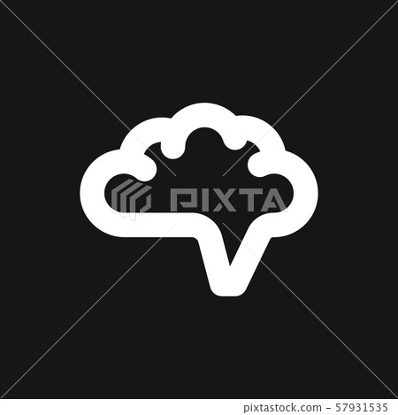 Brain vector icon. Simple illustration isolated on - Stock Illustration ...