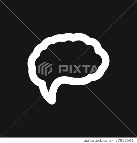 Brain vector icon. Simple illustration isolated on - Stock Illustration ...