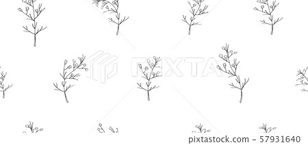 Vector seamless botanical pattern with hand... - Stock Illustration ...