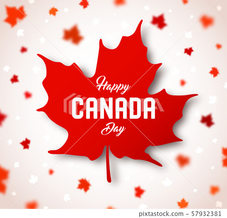 Canada Day. Red Canadian Maple Leaf With Lettering - Stock Illustration ...