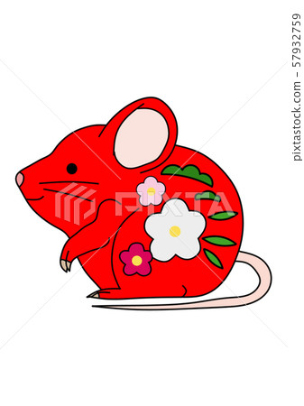 Zodiac floral red mouse 57932759