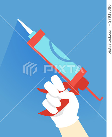 Hurricane Preparedness Silicone Gun Illustration Hurricane Preparedness Silicone Gun Illustration 57935380