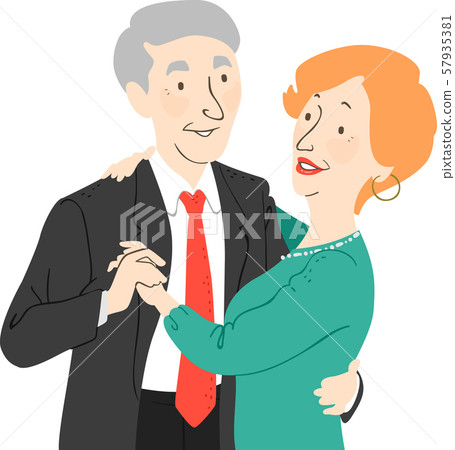 Senior Citizen Couple Dance Illustration Senior Citizen Couple Dance Illustration 57935381
