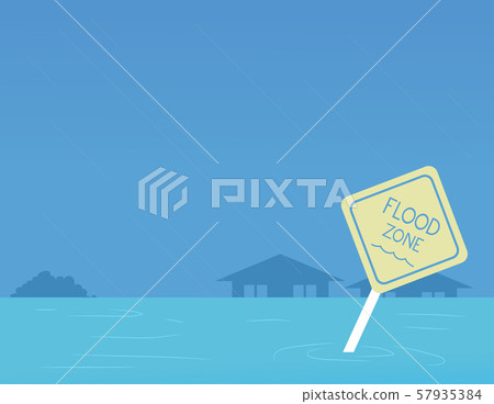 Hurricane Preparedness Flood Zone Illustration 57935384